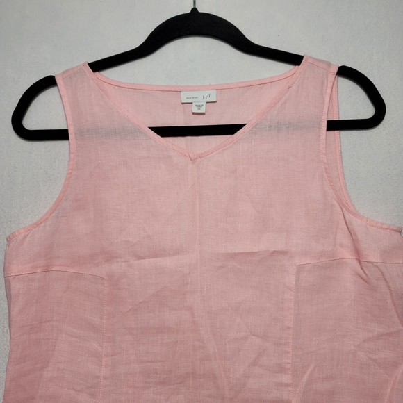 Love Linen J JILL Size XS Pink 100% Linen TANK DRESS Sleeveless Women’s - Picture 2 of 12